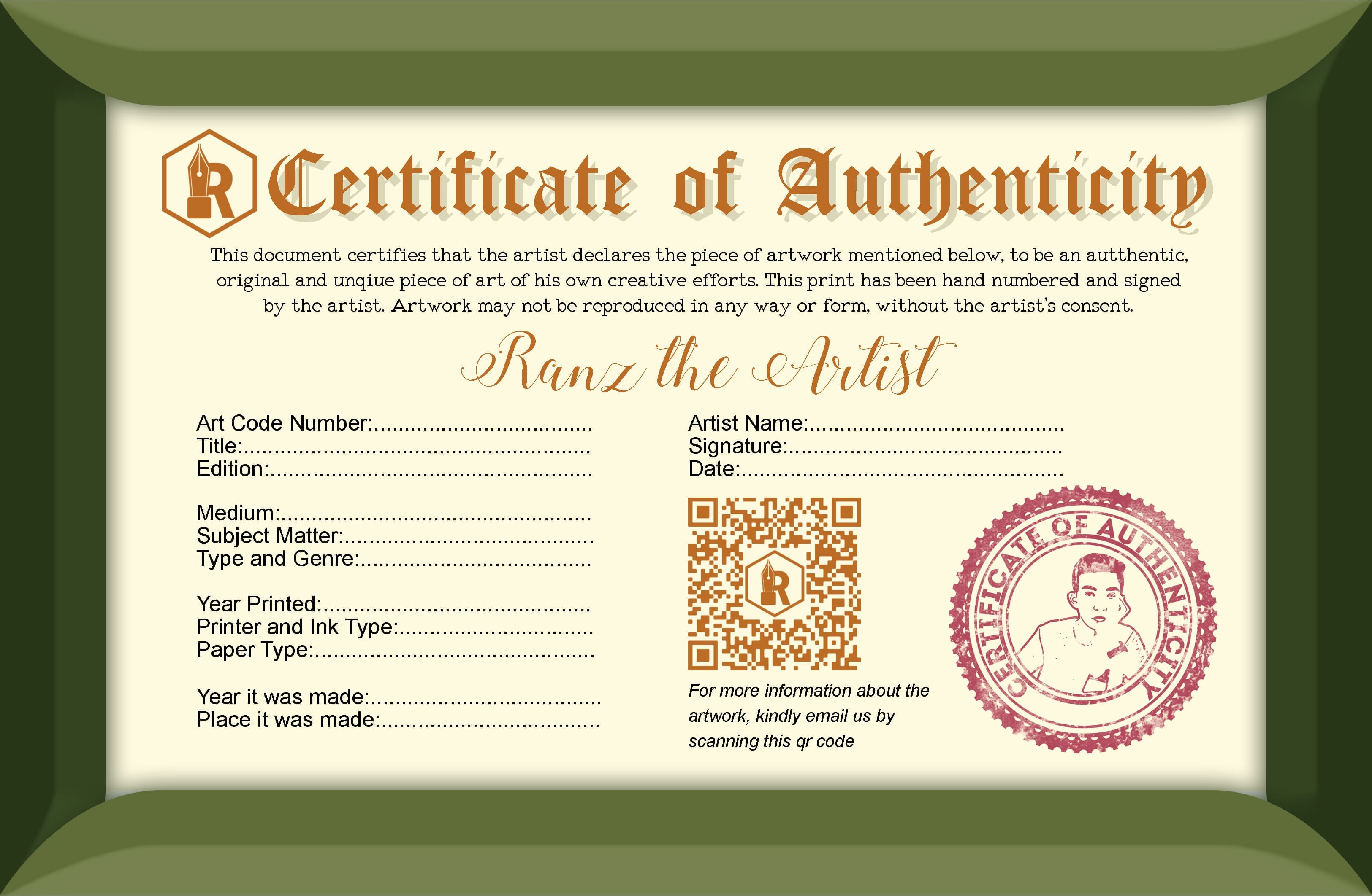 Provenance card