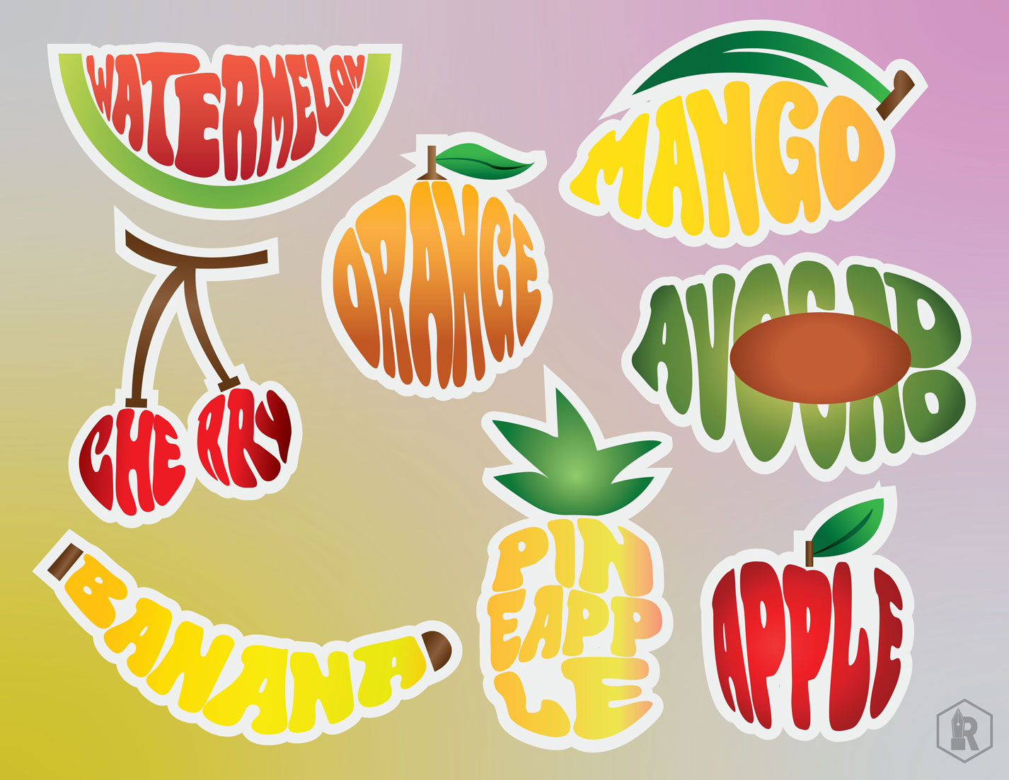 Typhographic Fruit Names